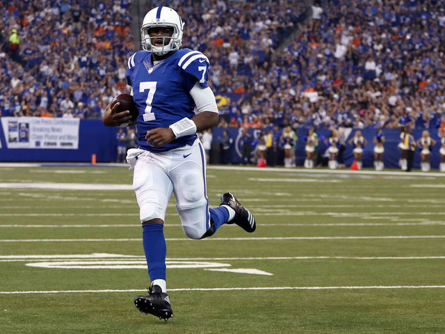 Watch: Colts' Brissett escapes pocket with spin move, runs for 2nd TD