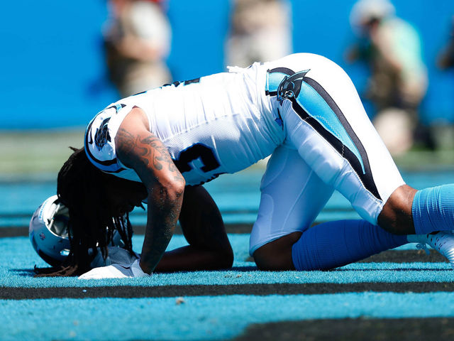 Panthers' Benjamin forced from game vs. Saints with knee injury