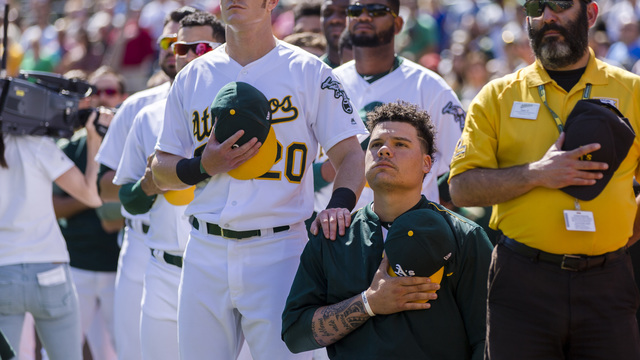A's Canha: 'I'm not going to stop' standing with Maxwell during anthem