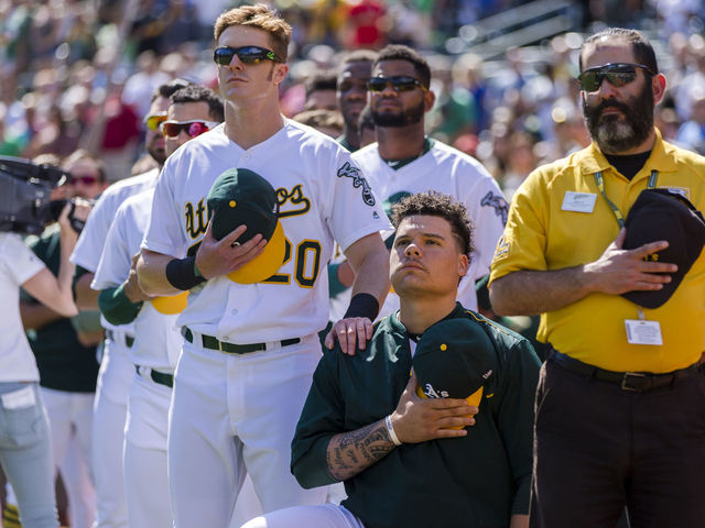 A's Canha: 'I'm not going to stop' standing with Maxwell during anthem