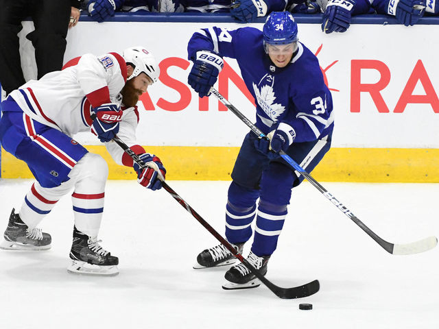 Watch: Matthews nets hat trick vs. Canadiens