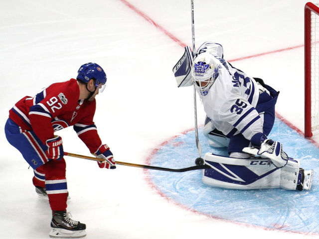 Watch: Canadiens' Drouin goes backhand shelf on Leafs