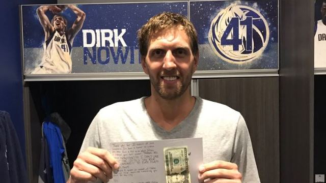 Look: Nowitzki gets lunch money from fan for 6 years of 'taking discounts'