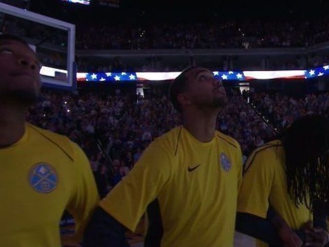 Look: Nuggets link arms during anthem prior to preseason opener
