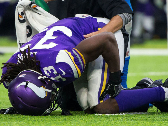 Vikings' Cook joins team drills for 1st time since injury in rookie season