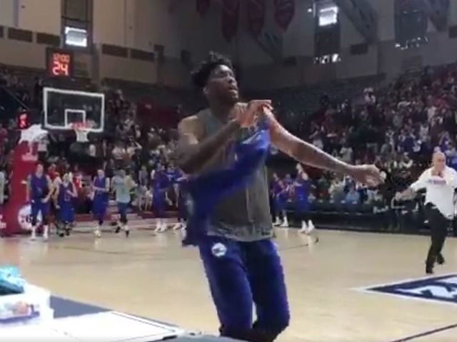 Watch: Embiid dances onto court to raucous applause