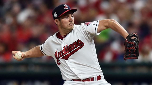 Indians' Bauer takes no-hitter into 6th, longest playoff bid in team history