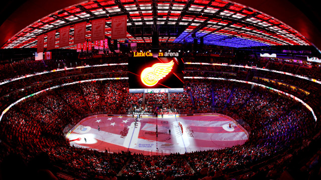 Views from the Red Wings' 1st regular-season game at Little Caesars Arena