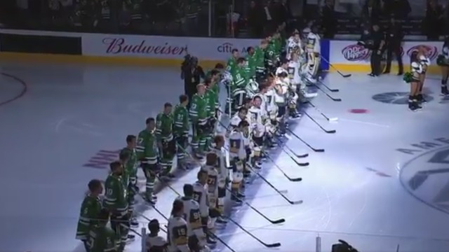 Stars, Golden Knights players stand together to support Vegas shooting victims