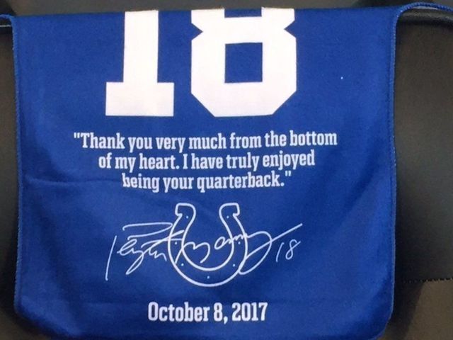 Look: Seats at Lucas Oil Stadium feature message from Peyton Manning