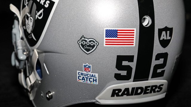Look: Raiders' helmets to feature 'Vegas Strong' decal