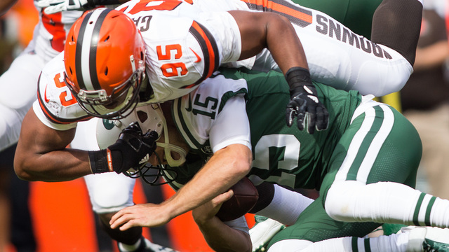 Watch: Myles Garrett channels J.R. Smith with sack celebration