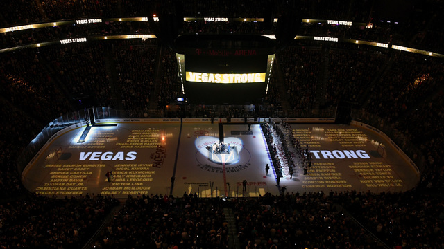 Golden Knights hold 58-second moment of silence for victims of shooting