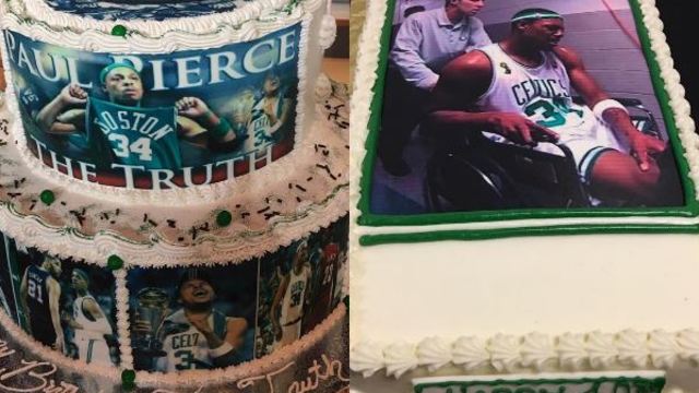 Paul Pierce celebrates 40th birthday with cake showing him in wheelchair