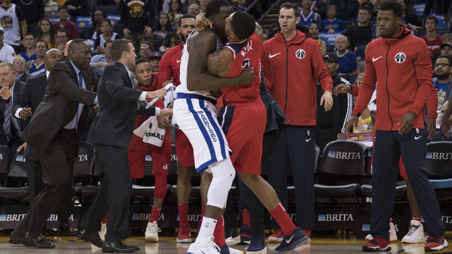 Watch: Green, Beal ejected after wrestling each other to floor
