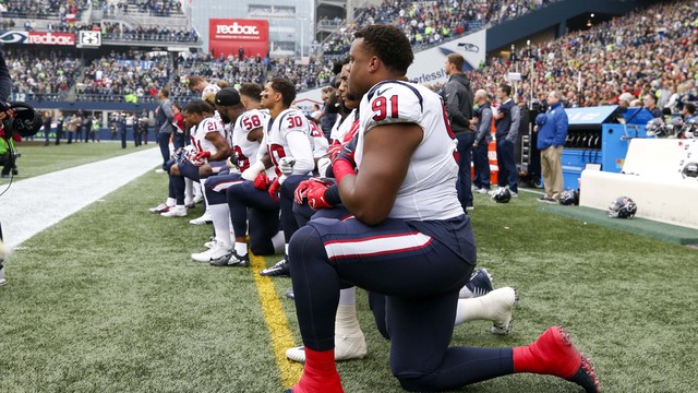 Majority of Texans players kneel during anthem