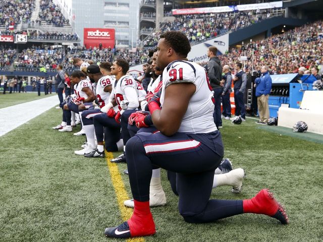 Majority of Texans players kneel during anthem