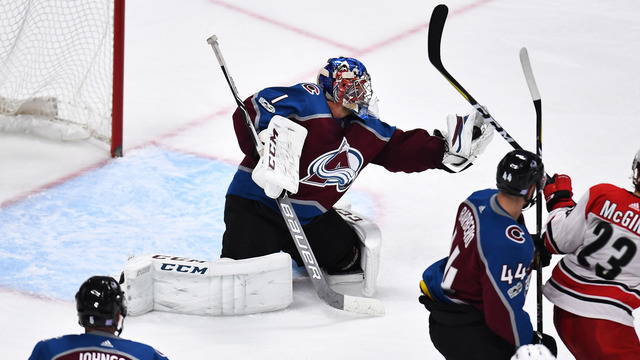 Varlamov makes career-high 57 saves to lift Avalanche over Hurricanes