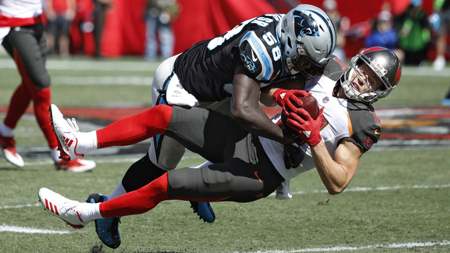 Panthers' Davis livid about fine for helmet-to-helmet hit