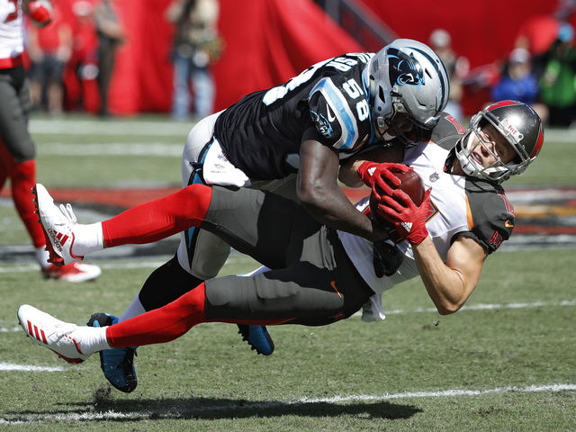 Panthers' Davis livid about fine for helmet-to-helmet hit