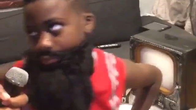 Harden gives props to kid for nailing side-eye impression
