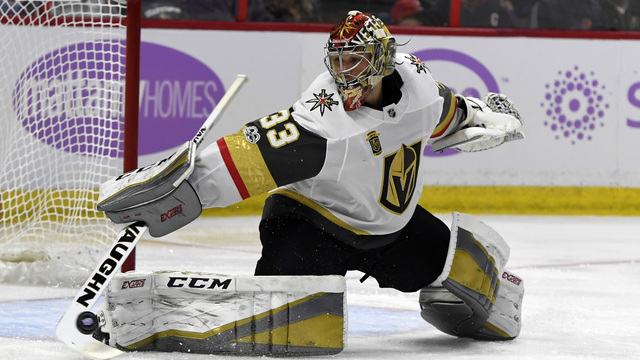 Lagace earns 1st career win as Golden Knights hold off Senators