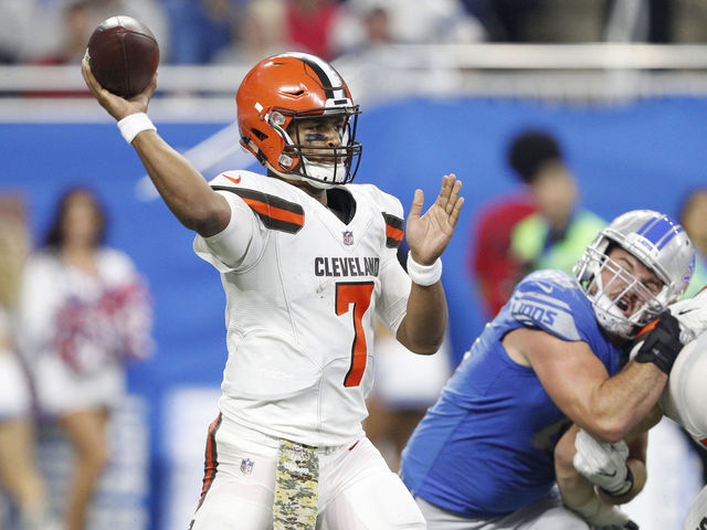 Browns' Kizer returns in 4th quarter vs. Lions after taking vicious hit