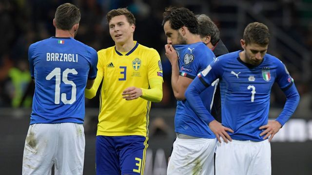 Italy misses out on World Cup for 1st time since 1958 as Sweden qualifies