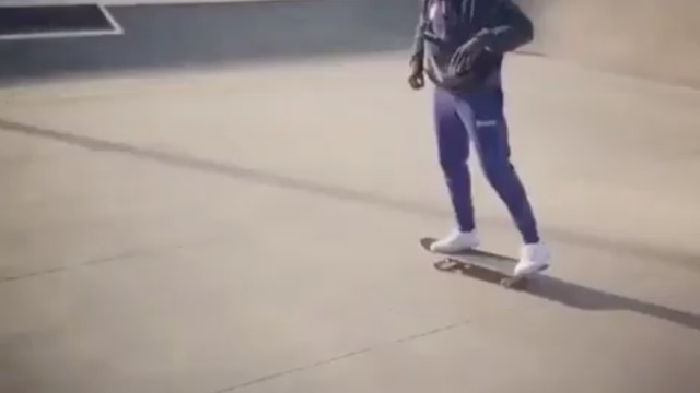 Watch: Chad Johnson wipes out while skateboarding