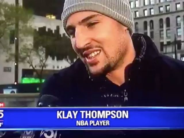 Watch: Klay Thompson interviewed about scaffolding on NYC local news