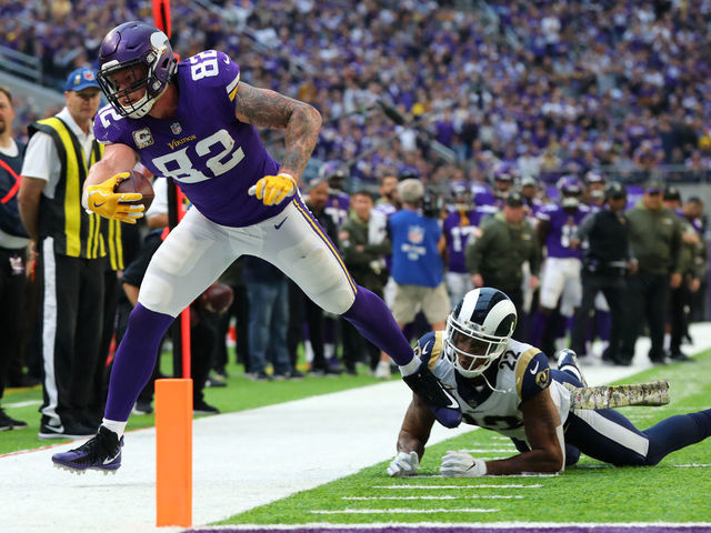 Vikings likely without tight end Rudolph vs. Bengals