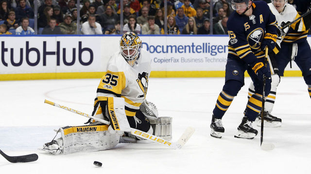 Penguins' Jarry records 1st career shutout over slumping Sabres