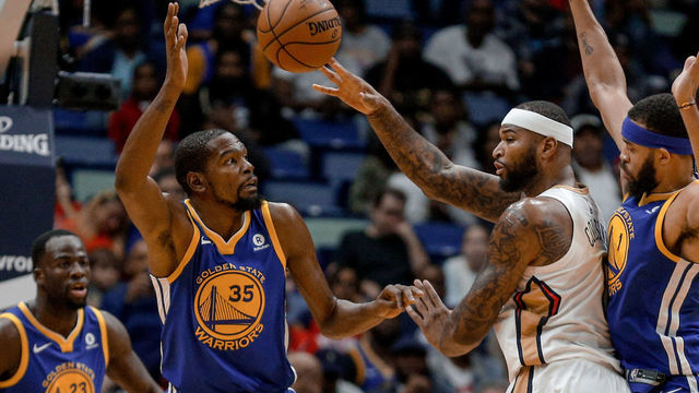 Watch: Durant, Cousins tossed after confrontation late in Warriors-Pelicans