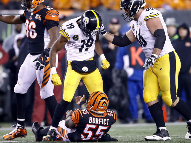 Watch: Smith-Schuster re-enacts taunt over Burfict for TD celebration