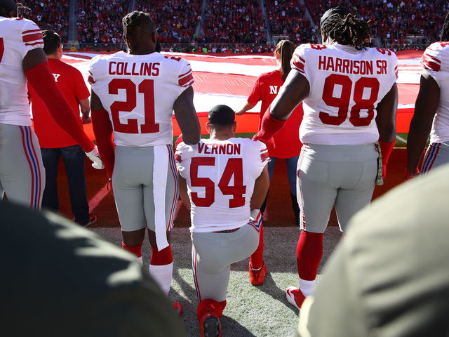 Giants owner Mara disagrees with Vernon kneeling