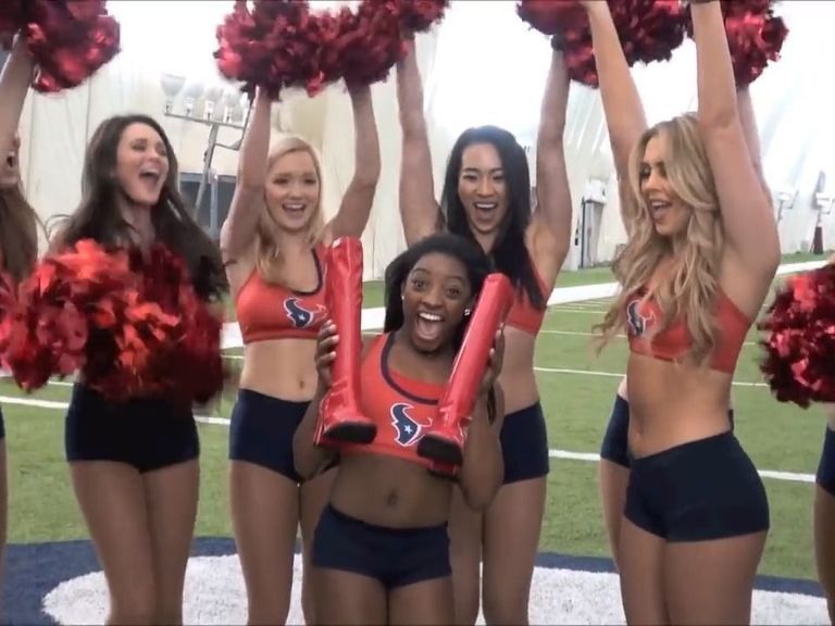 Simone Biles Makes Debut as Honorary Texans Cheerleader