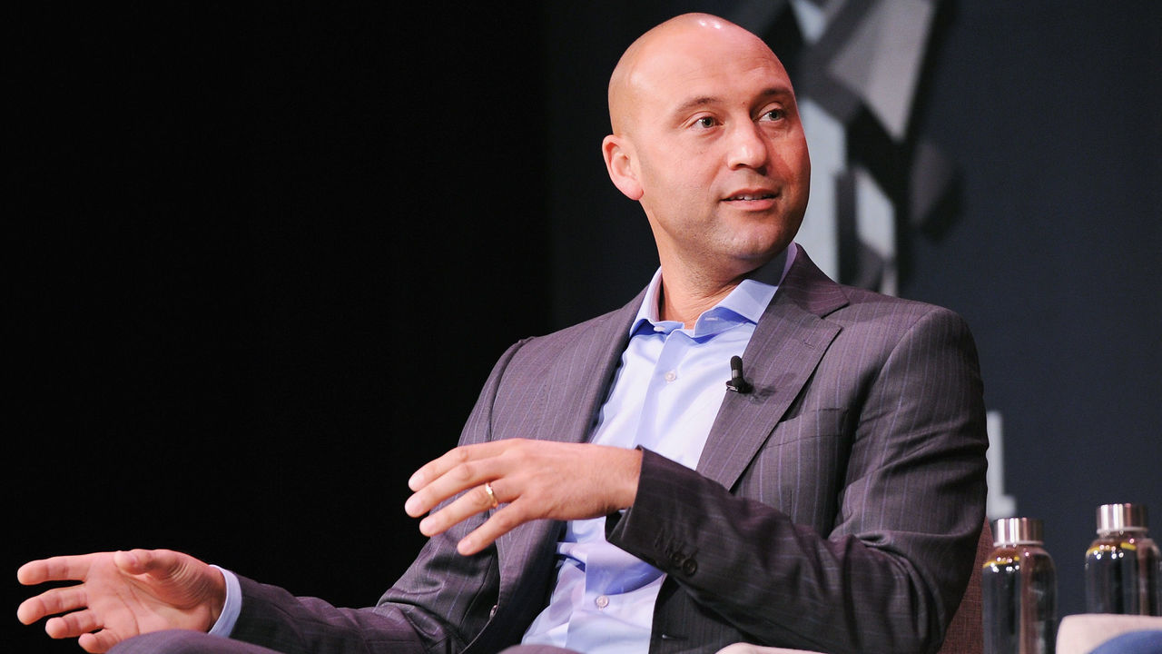 NEW YORK, NY - OCTOBER 26: Derek Jeter speaks onstage for Derek Jeter On Finding Professional Fulfillment After The Dream Career Featuring Derek Jeter, Founder, The Players' Tribune, And Jeff Levick, CEO, The Players' Tribune during Fast Company Innovation Festival at 92nd Street Y on October 26, 2017 in New York City. (Photo by Craig Barritt/Getty Images for Fast Company)