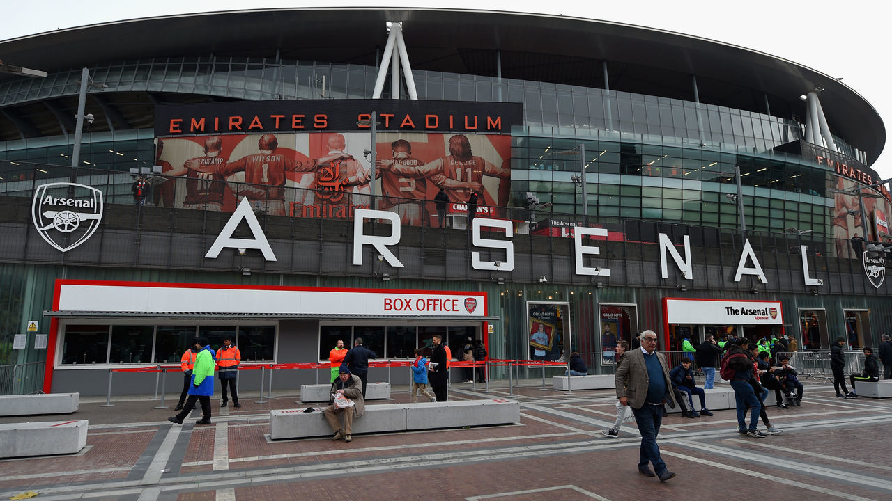 LONDON, ENGLAND - NOVEMBER 18: A general view from outside the stadium during the Premier League match between Arsenal and Tottenham Hotspur at Emirates Stadium on November 18, 2017 in London, England. (Photo by Mike Hewitt/Getty Images)