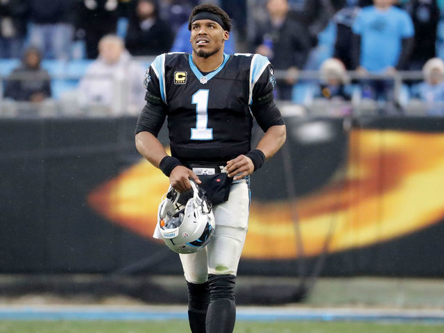 CHARLOTTE, NC - DECEMBER 17: Cam Newton #1 of the Carolina Panthers leaves the field after their game against the Green Bay Packers at Bank of America Stadium on December 17, 2017 in Charlotte, North Carolina. (Photo by Streeter Lecka/Getty Images)