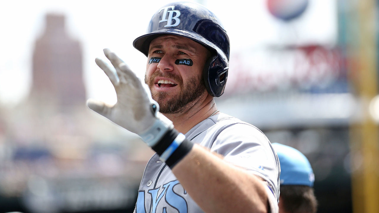 DETROIT, MI - JUNE 18: Evan Longoria #3 of the Tampa Bay Rays watches the action from the dugout during the second inning of the game against the Detroit Tigers June 18, 2017 at Comerica Park in Detroit, Michigan. (Photo by Leon Halip/Getty Images)