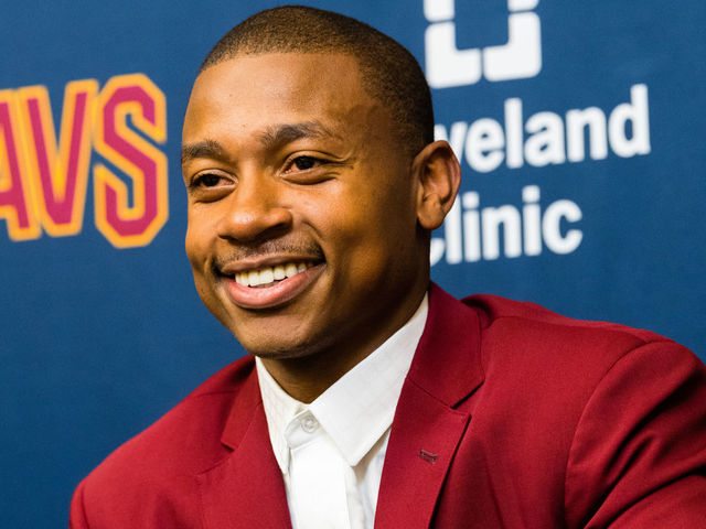 INDEPENDENCE, OH - SEPTEMBER 7: Isaiah Thomas is introduced as a Cleveland Cavalier at Cleveland Clinic Courts on September 7, 2017 in Independence, Ohio. NOTE TO USER: User expressly acknowledges and agrees that, by downloading and or using this photograph, User is consenting to the terms and conditions of the Getty Images License Agreement.