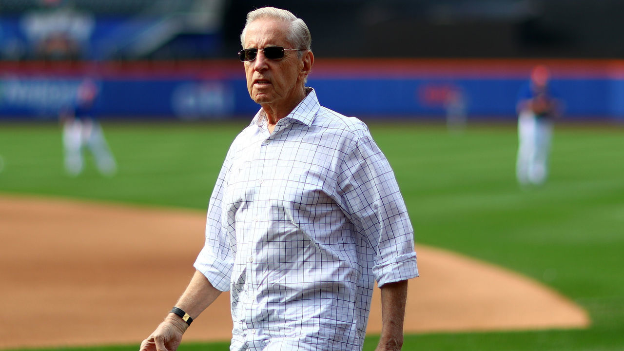 NEW YORK, NY - JULY 02: New York Mets owner Fred Wilpon takes in batting practice before the game between the New York Mets and the Chicago Cubs at Citi Field on July 2, 2016 in the Flushing neighborhood of the Queens borough of New York City.
