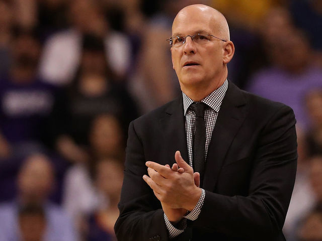 PHOENIX, AZ - NOVEMBER 13: Interim head coach Jay Triano of the Phoenix Suns reacts during the first half of the NBA game against the Los Angeles Lakers at Talking Stick Resort Arena on November 13, 2017 in Phoenix, Arizona. The Lakers defeated the Suns 100-93.