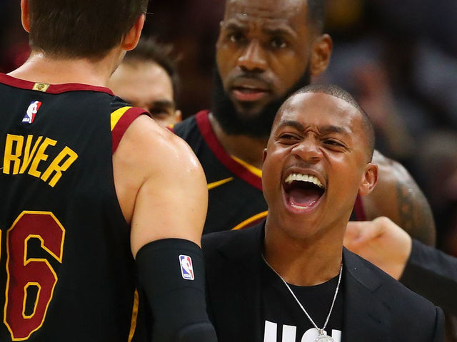 CLEVELAND, OH - DECEMBER 06: Isaiah Thomas #3 of the Cleveland Cavaliers reacts with Kyle Korver #26 on the bench during the second half while playing the Sacramento Kingsat Quicken Loans Arena on December 6, 2017 in Cleveland, Ohio.