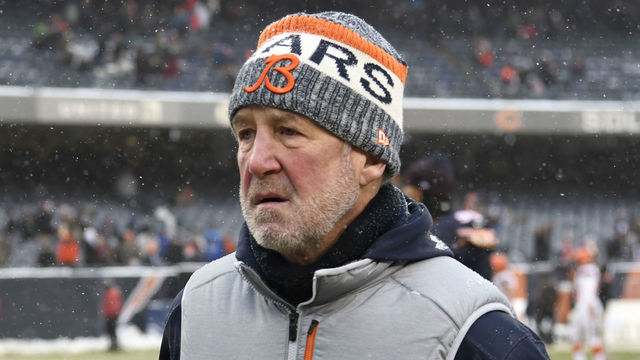 CHICAGO, IL - DECEMBER 24: Head coach John Fox of the Chicago Bears runs off of the field after the Bears defeated the Cleveland Browns 20-3 at Soldier Field on December 24, 2017 in Chicago, Illinois.