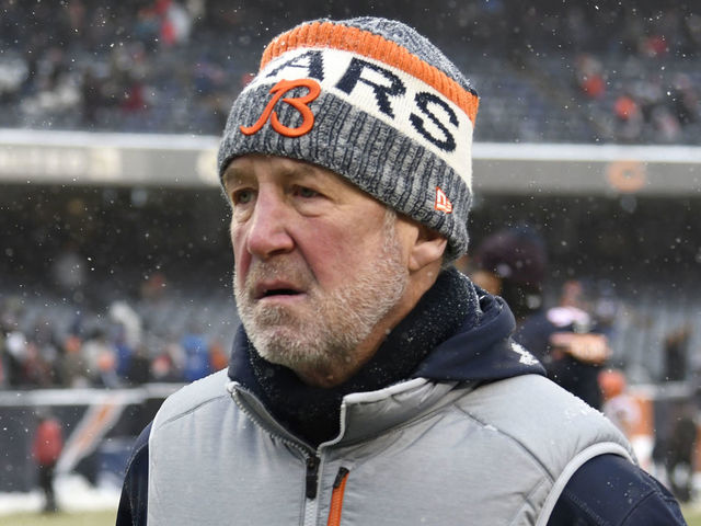 CHICAGO, IL - DECEMBER 24: Head coach John Fox of the Chicago Bears runs off of the field after the Bears defeated the Cleveland Browns 20-3 at Soldier Field on December 24, 2017 in Chicago, Illinois.