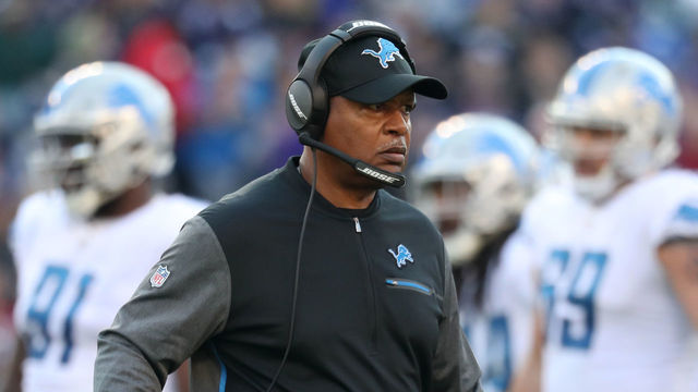 BALTIMORE, MD - DECEMBER 3: Head Coach Jim Caldwell of the Detroit Lions looks on from the side lines in the third quarter against the Baltimore Ravens at M&T Bank Stadium on December 3, 2017 in Baltimore, Maryland.