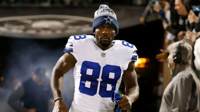 OAKLAND, CA - DECEMBER 17: Dez Bryant #88 of the Dallas Cowboys runs onto the field prior to their NFL game against the Oakland Raiders at Oakland-Alameda County Coliseum on December 17, 2017 in Oakland, California.