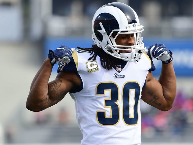 LOS ANGELES, CA - NOVEMBER 12: Todd Gurley #30 of the Los Angeles Rams is seen before the game against the Houston Texans at the Los Angeles Memorial Coliseum on November 12, 2017 in Los Angeles, California.