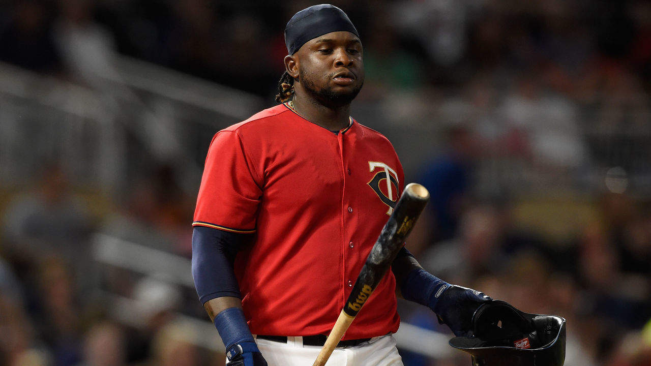 MINNEAPOLIS, MN - JULY 21: Miguel Sano #22 of the Minnesota Twins reacts to striking out against the Detroit Tigers during the fifth inning of the game on July 21, 2017 at Target Field in Minneapolis, Minnesota. The Tigers defeated the Twins 6-3.